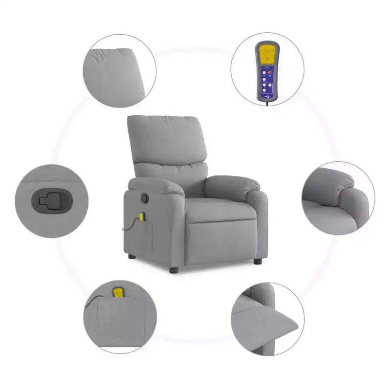 Fauteuil de massage électrique inclinable Polyester métal contreplaqué