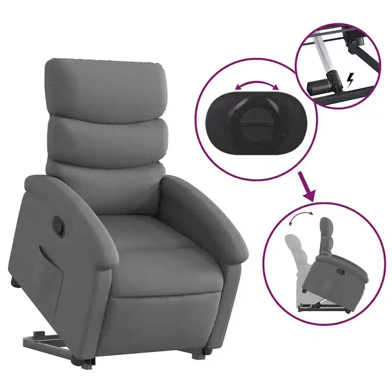 vidaXL Fauteuil inclinable releveur en tissu Fauteuil inclinable moyen