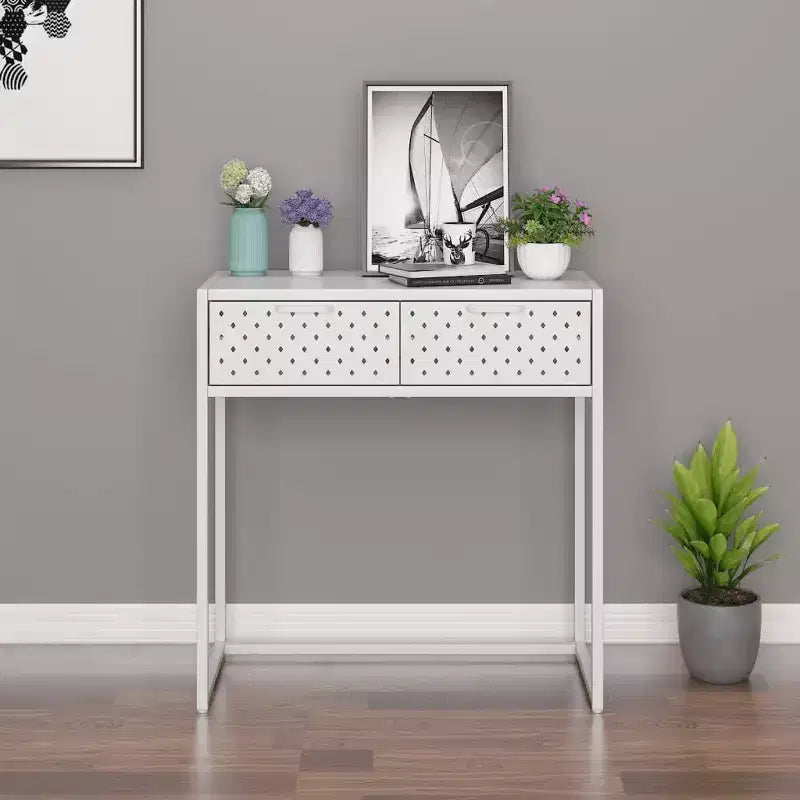 Table console Table d'entrée Table d'appoint étroite de couloir avec tiroir Acier