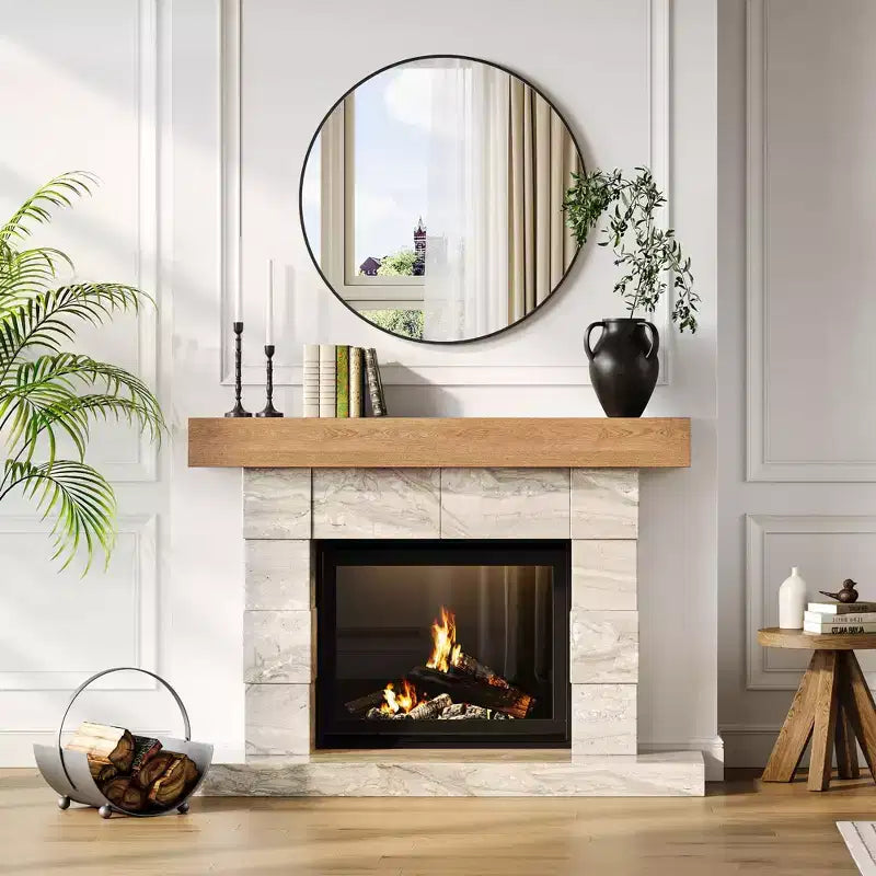 Miroir mural rond avec cadre en métal