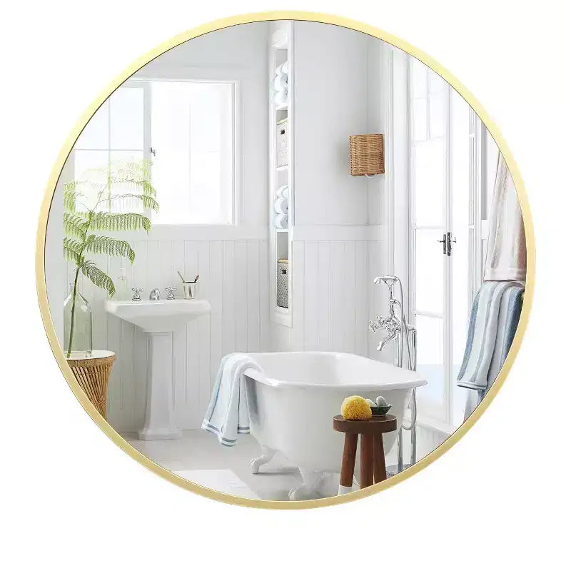 Miroir mural rond avec cadre en métal