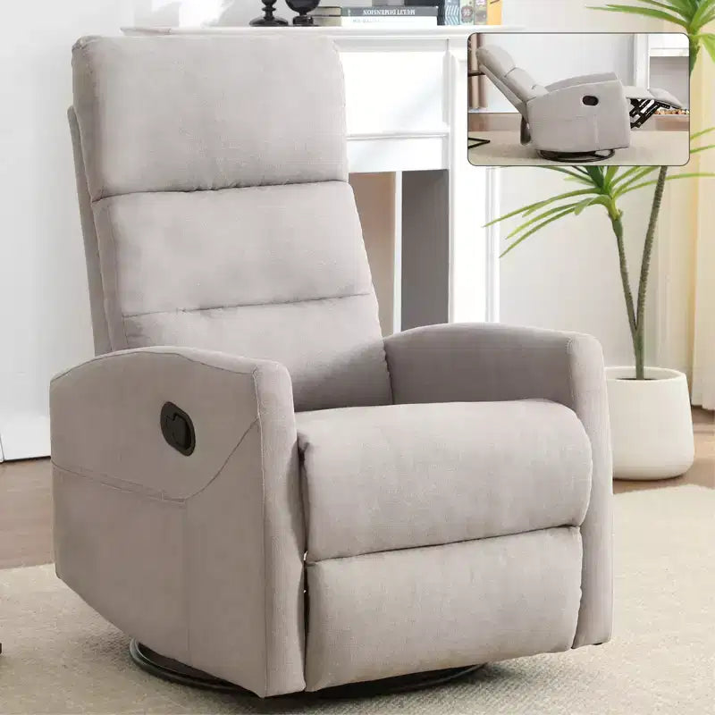 Fauteuil à bascule manuel avec fonction pivotante.