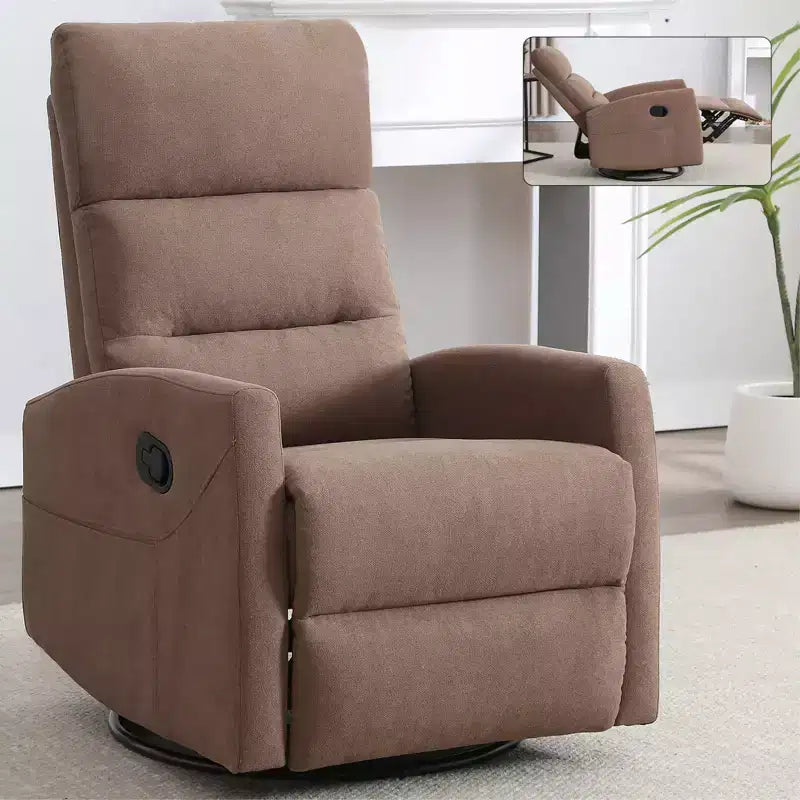 Fauteuil à bascule manuel avec fonction pivotante.