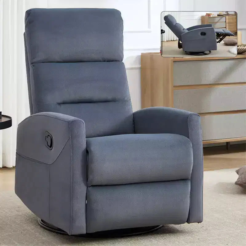 Fauteuil à bascule manuel avec fonction pivotante.