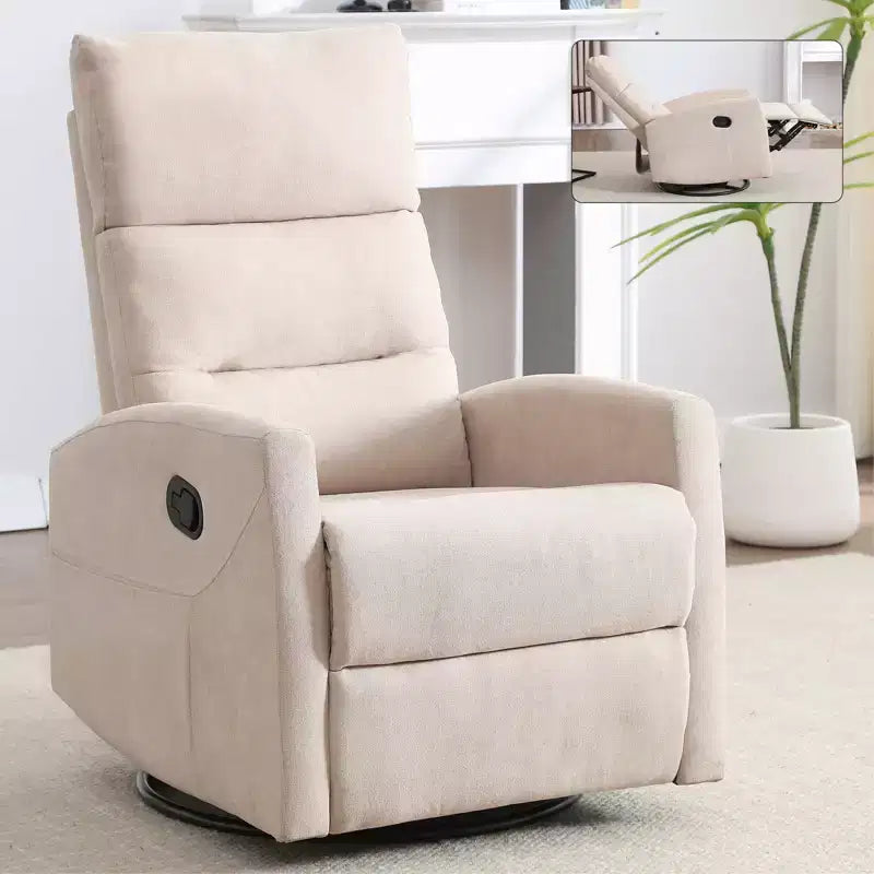 Fauteuil à bascule manuel avec fonction pivotante.
