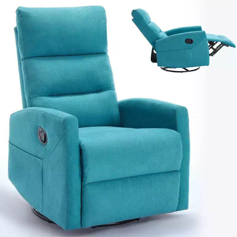 Fauteuil à bascule manuel avec fonction pivotante.