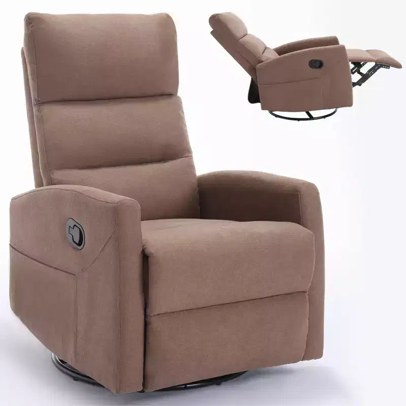 Fauteuil à bascule manuel avec fonction pivotante.