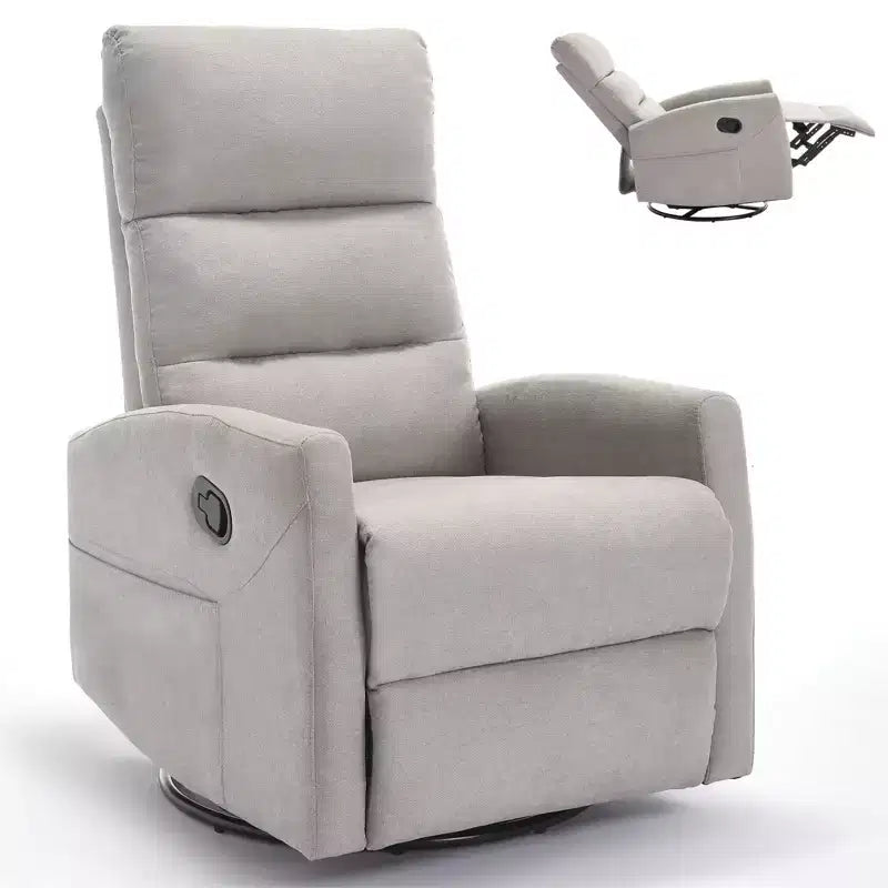 Fauteuil à bascule manuel avec fonction pivotante.