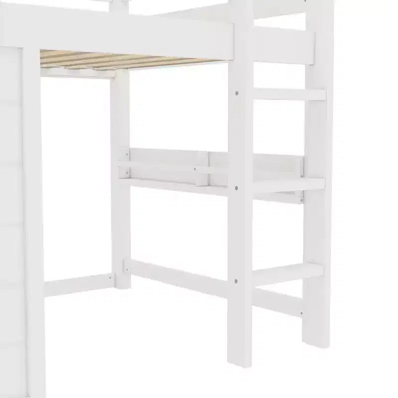 Lit mezzanine pour enfant, avec tableau noir, cadre de lit simple/double en bois