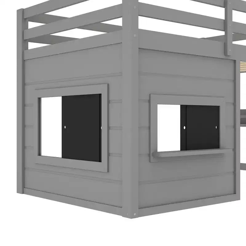 Lit mezzanine pour enfant, avec tableau noir, cadre de lit simple/double en bois