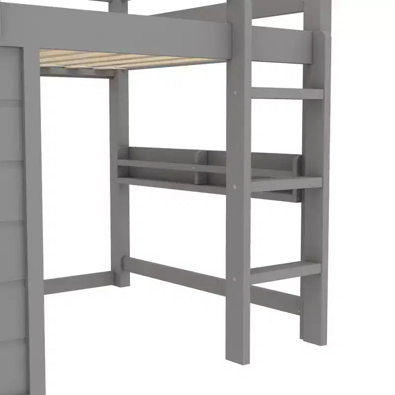 Lit mezzanine pour enfant, avec tableau noir, cadre de lit simple/double en bois
