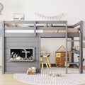 Lit mezzanine pour enfant, avec tableau noir, cadre de lit simple/double en bois