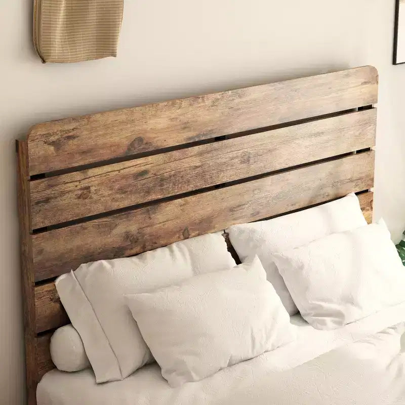 Cadre de lit queen, cadre de lit plateforme en bois