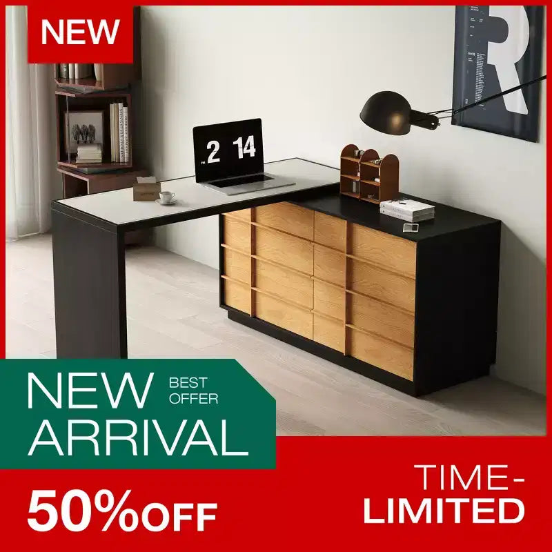 Bureau d'angle moderne extensible et rotatif