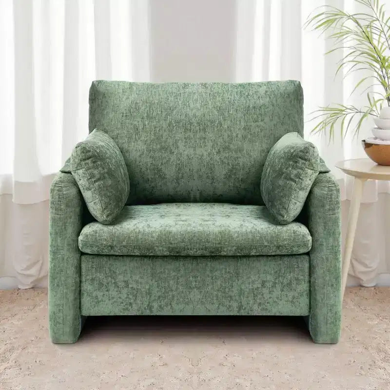 Fauteuil moderne rembourré avec coussin d'assise épais