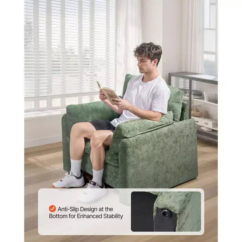 Fauteuil moderne rembourré avec coussin d'assise épais