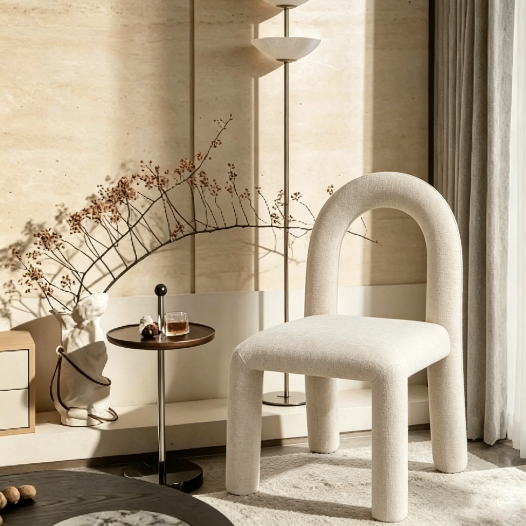 Chaise de salle à manger en tissu chenille
