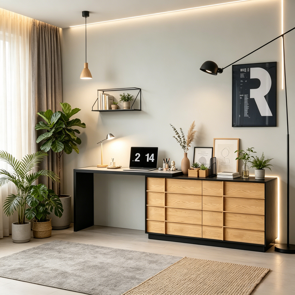 Bureau d'angle moderne extensible et rotatif