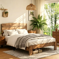 Cadre de lit queen, cadre de lit plateforme en bois