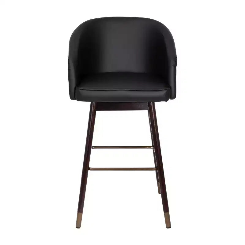 Tabourets de bar rembourrés avec cadres en bois