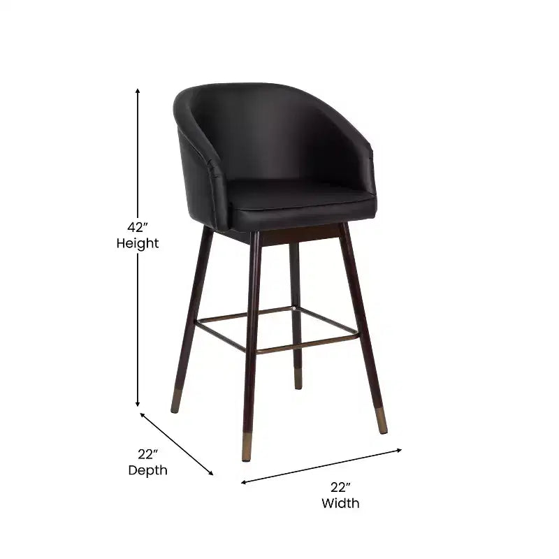 Tabourets de bar rembourrés avec cadres en bois