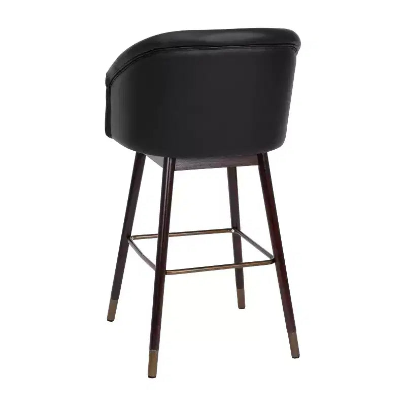 Tabourets de bar rembourrés avec cadres en bois