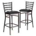 Tabouret de bar de restaurant en métal à dossier échelle et revêtement transparent
