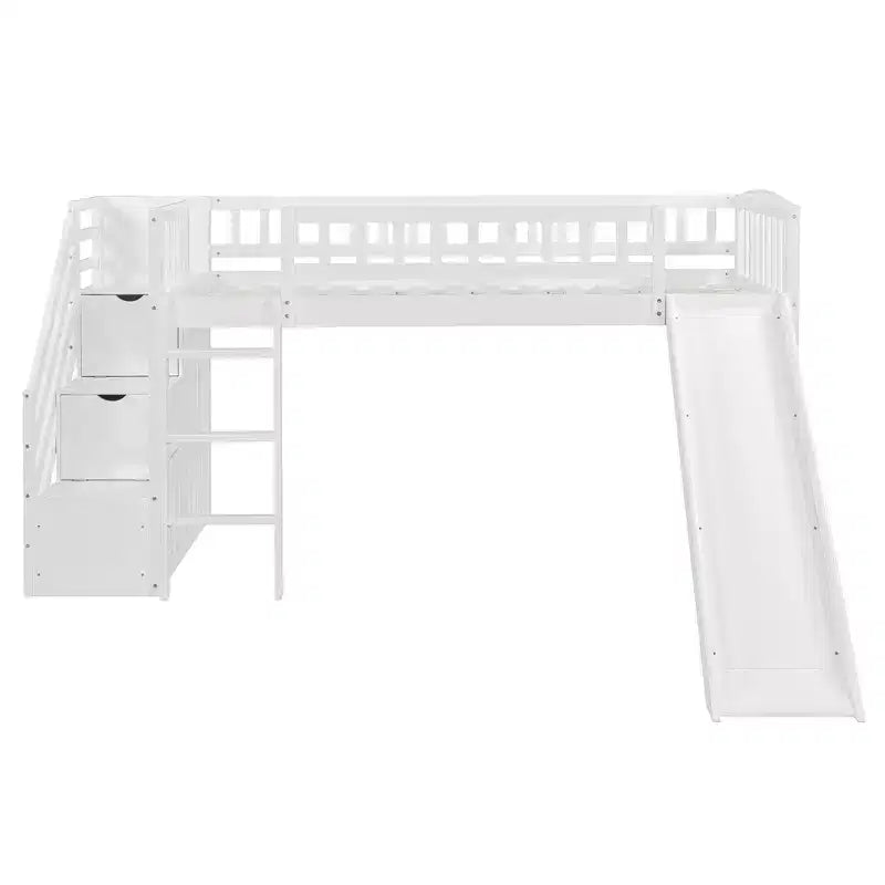 Lit mezzanine simple avec deux tiroirs et glissières de tiroir