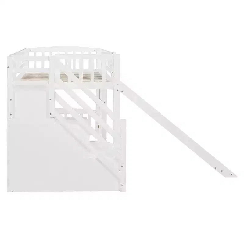 Lit mezzanine simple avec deux tiroirs et glissières de tiroir