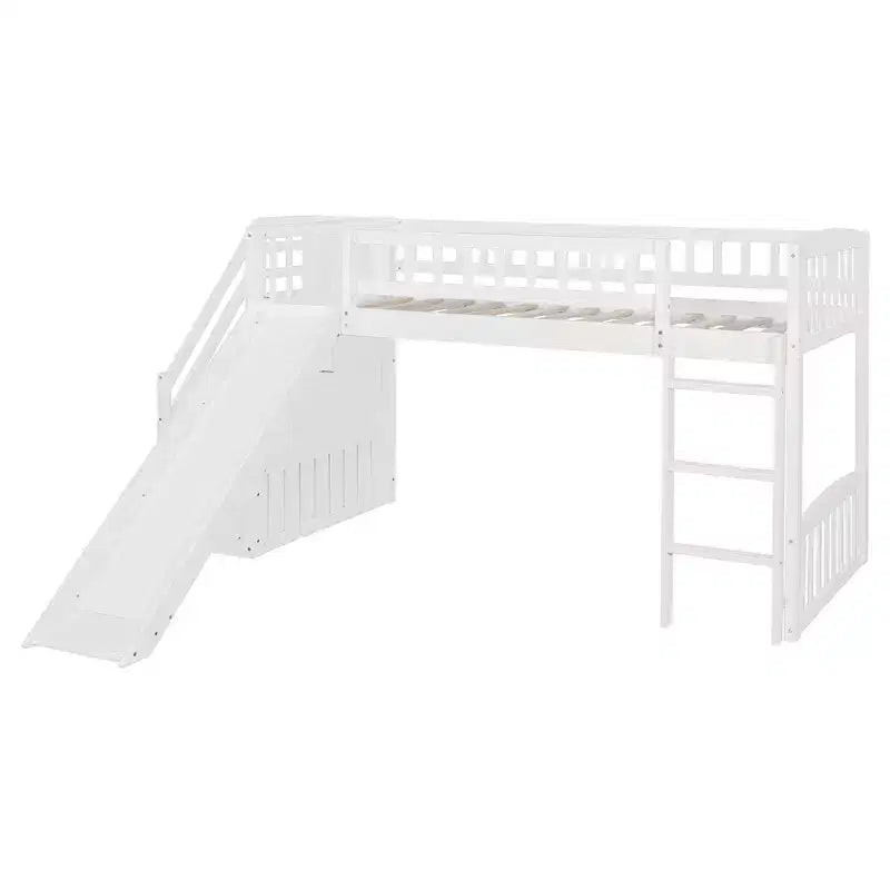 Lit mezzanine simple avec deux tiroirs et glissières de tiroir
