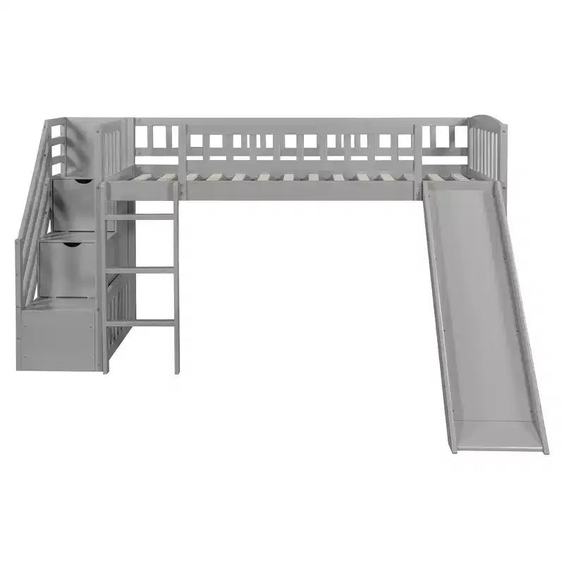 Lit mezzanine simple avec deux tiroirs et glissières de tiroir