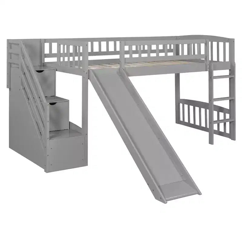 Lit mezzanine simple avec deux tiroirs et glissières de tiroir